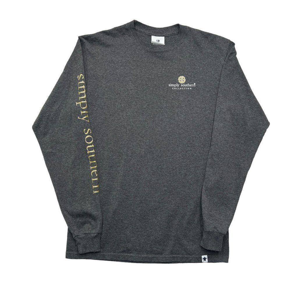 Simply Southern Shirt Women's Medium‎ Grey Old Town Road Long Sleeve Graphic Tee